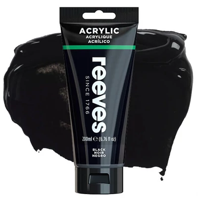 Reeves akrilna boja, 200 ml - black