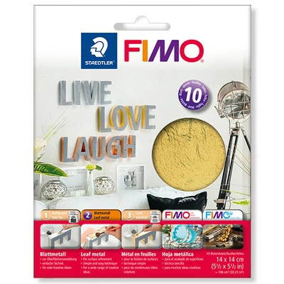 FIMO dimna folija, 14x14 cm - zlatna boja, 10 listova