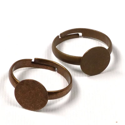 Baza prstena, disk - 10 mm, antik, 2 kom