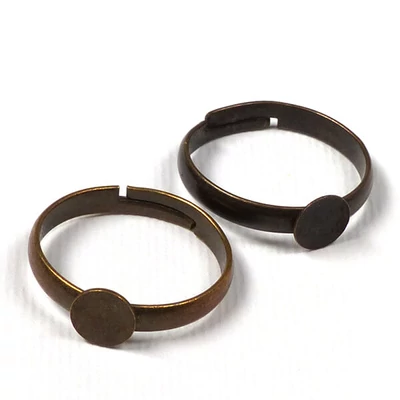 Baza prstena, disk - 6 mm, antik, 2 kom