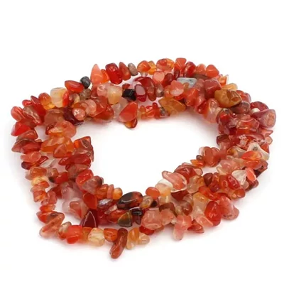 Mineralni biser chips - Karneol, 8-12 mm, 1 pramen