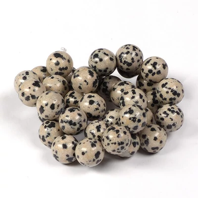 Ásványgyöngy - Jáspis, dalmata, 10 mm, 37 cm