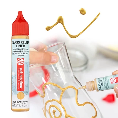 Art Creation Glass Relief Liner, kontura stakla, 3D olovka, 28 ml - 8020 Gold