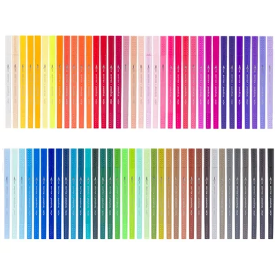 Bruynzeel Fineliner Brush pen dvostrani set flomastera - 72 kom, metalna kutija