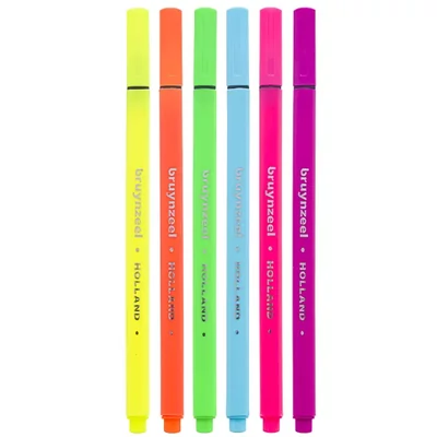 Bruynzeel Fineliner set flomastera - 6 kom, neonske boje