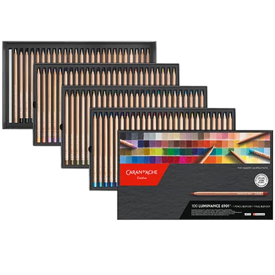 Caran d'Ache Luminance 6901 set olovaka u boji - 100 boja, 102 kom + pribor