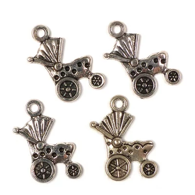 Charm metalni ukras, 4 kom - kolica