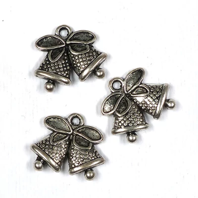 Privezak metalni ukras, 3 kom - zvono, 3D