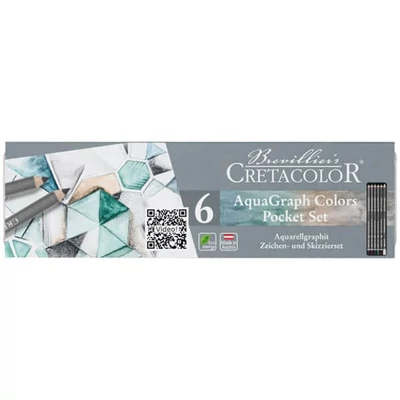 Cretacolor Aquagraph Colors Pocket Set vodoperivi set grafitnih olovaka, 6 kom., metalna kutija