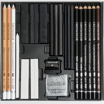 Cretacolor Black &amp; White set za crtanje, 25 komada, metalna kutija