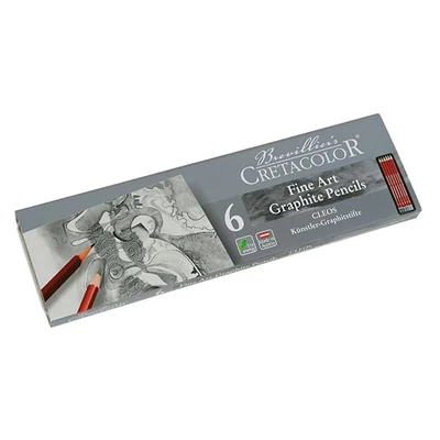 Set grafitnih olovaka Cretacolor Fine Art Graphite - 6 kom, metalna kutija