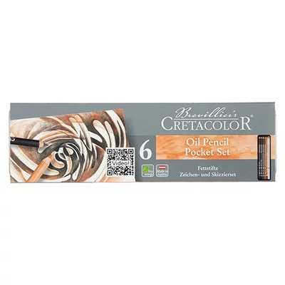 Set uljanih olovaka Cretacolor, 6 komada, metalna kutija