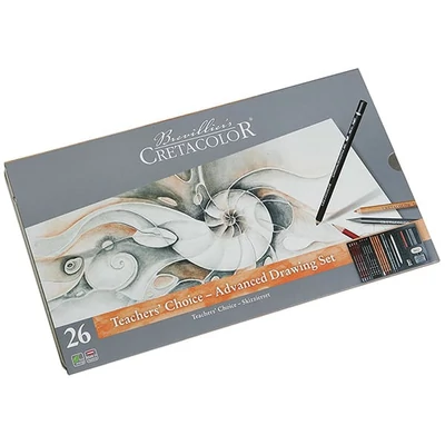 Cretacolor Teachers' Choice set za napredno crtanje i skiciranje, 26 kom., metalna kutija