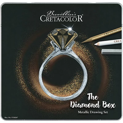 Cretacolor The Diamond Box set za crtanje i skicu, 15 komada, metalna kutija