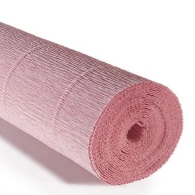 Cvjetni krep papir, 180 g, 50x250 cm - 17A3 umorno ružičasti