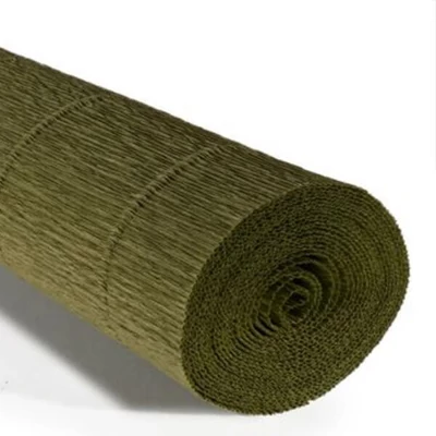 Cvjetni krep papir, 180 g, 50x250 cm - 17A8 tamno maslinasto zelena