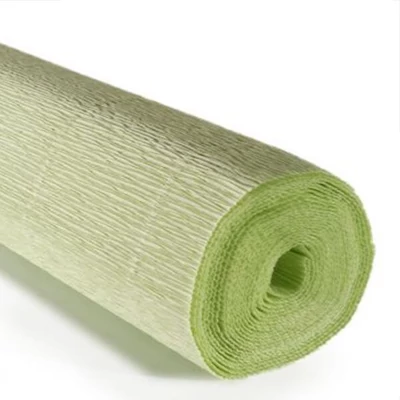 Cvjetni krep papir, 180 g, 50x250 cm - 566 blijedo žućkasto zelena
