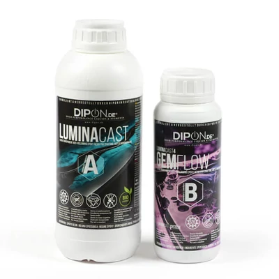 Umjetna smola, dvokomponentna epoksidna smola, Dipon LuminaCast 4 Gem Flow, 500+250 g