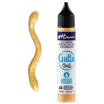 H Dupont Serti parna fiksirajuća svilena metalna kontura, guta, 25 ml - 052 blijedo zlato, or pale
