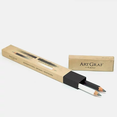 Set vodoperivih grafitnih olovaka ArtGraf, 4 mm - B, 2B