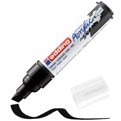 edding 5000 akrilni marker (flomaster), odrezani kraj, B (5-10 mm) - 901, black
