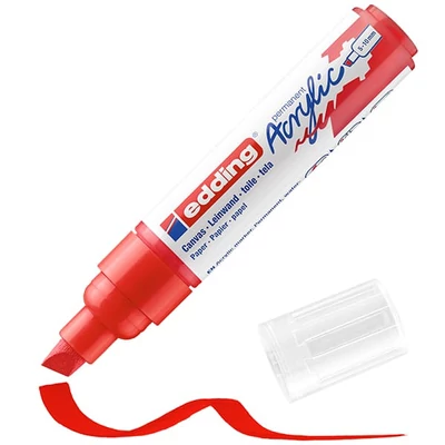 edding 5000 akrilni marker (flomaster), odrezani kraj, B (5-10 mm) - 902, traffic red