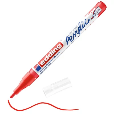 edding 5300 akrilni marker (flomaster), F (1-2 mm) - 902, traffic red