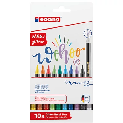 edding 1340 brush iron (filc) set, S (1-6 mm) - 10 kom, glitter