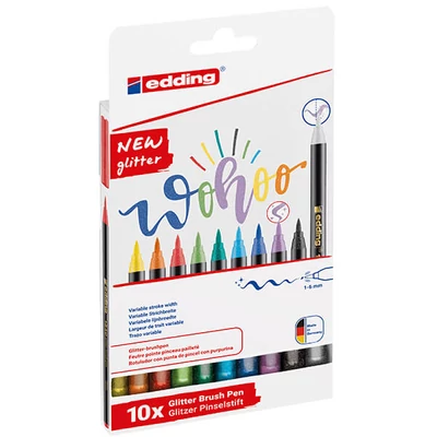 edding 1340 brush iron (filc) set, S (1-6 mm) - 10 kom, glitter