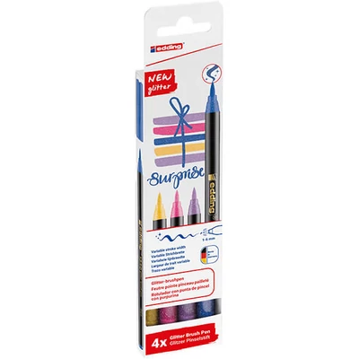 edding 1340 brush iron (brush filc) set, S (1-6 mm) - 4 kom, glitter