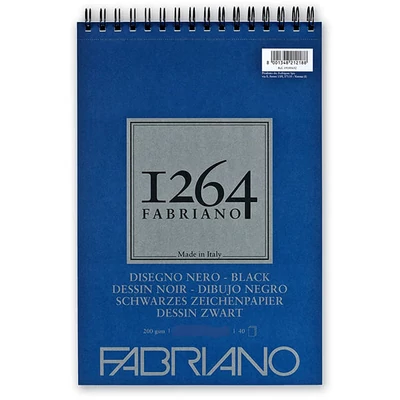 Fabriano 1264 crni blok za crtanje, 200 g - A3, gornje spiralni