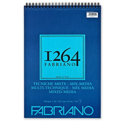 Fabriano 1264 Mix Media blok za crtanje i slikanje, 300 g - A3, gornje spiralni