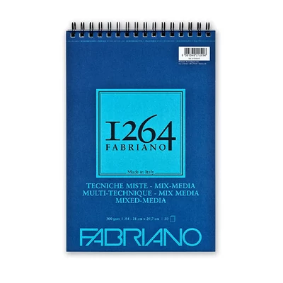 Fabriano 1264 Mix Media blok za crtanje i slikanje, 300 g - A4, gornje spiralni