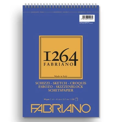 Fabriano 1264 blok za crtanje i skiciranje, 90 g - A3, gornje spiralni