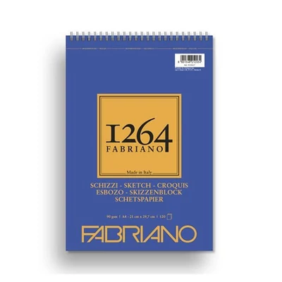 Fabriano 1264 blok za crtanje i skiciranje, 90 g - A4, gornje spiralni