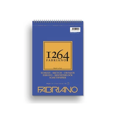 Fabriano 1264 blok za crtanje i skiciranje, 90 g - A5, gornje spiralni