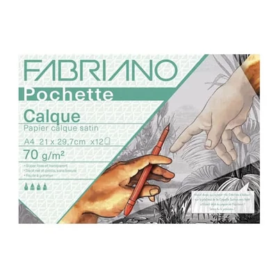 Paket paus papira Fabriano Pochette Calque, 70 g - A4, 12 listova