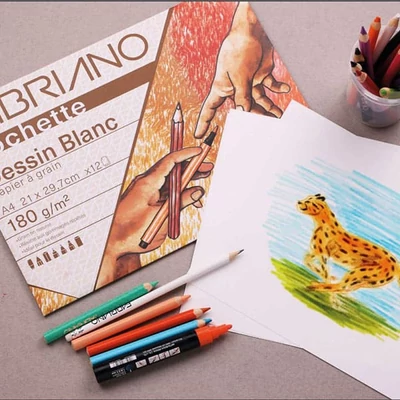 Paket papira za crtanje Fabriano Pochette Dessin Blanc, 180 g - A4, 12 listova