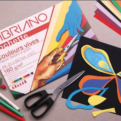 Pakovanje papira za crtanje u boji Fabriano Pochette Dessin Couleur, 160 g - 24x32 cm, 12 listova