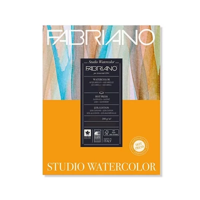 Fabriano Studio Watercolor akvarel blok, 200 g, 22,9x30,5 cm, 20 listova, jednobojni