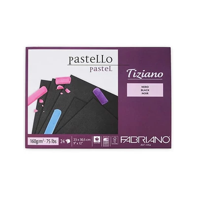 Fabriano Tiziano blok za crtanje, 160 g, 24 lista - 23x30,5 cm, crni