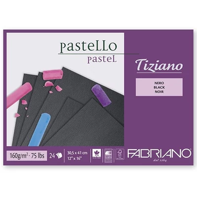 Fabriano Tiziano blok za crtanje, 160 g, 24 lista - 30,5x41 cm, crni