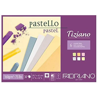 Fabriano Tiziano blok za crtanje, 160 g, 30 listova - A3, nježne boje