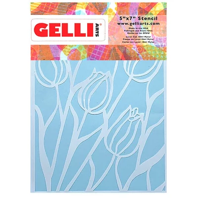 Šablona, Gelli Arts, 5x7", 12,7x17,8 cm - tulipan