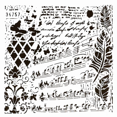 Šablona, Cadence, 25x25 cm - glazbene note