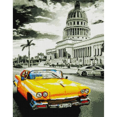 Dijamantni mozaik slagalica, na razvučenom platnu, 40x50 cm - kubanski retro