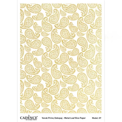 Rižin papir, Cadence, zlatna folija, A3 - paisley