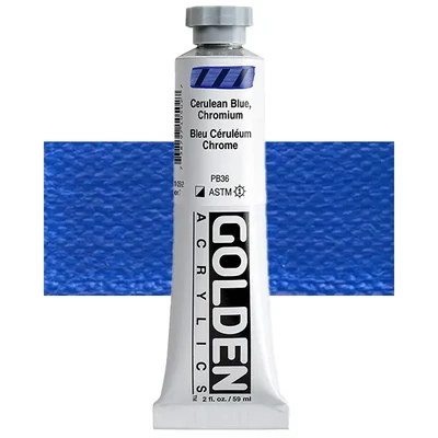 Akrilna boja Golden Acrylics Heavy Body, 59 ml - 1050, cerulean blue chromium