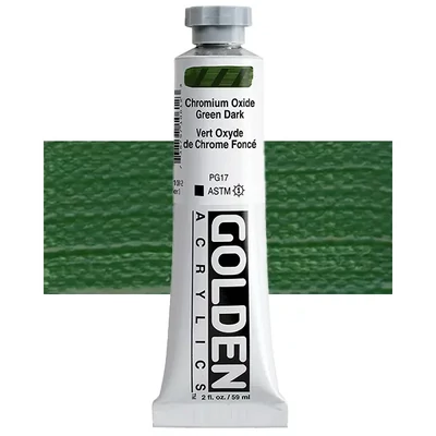 Akrilna boja Golden Acrylics Heavy Body, 59 ml - 1061, chromium oxide green dark