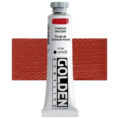 Akrilna boja Golden Acrylics Heavy Body, 59 ml - 1080, cadmium red dark
